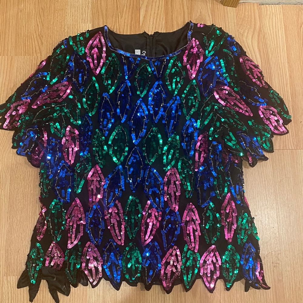 Preowned occasion Sequin Multicolor Top 2x- 16 W excellent